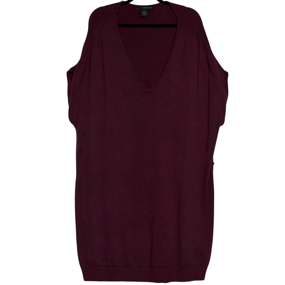 Calvin Klein Jeans Burgundy‎ Sleeveless Sweater Dress Tunic 2X Plus Size